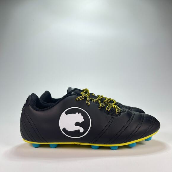 PUMA ProCat Speed Force FG Black Yellow Soccer Cleats Kids Shoes Youth Size 4 - Picture 1 of 10